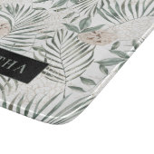 Muster für tropische Wasserfarben und Blätter und  Schneidebrett (Ecke)