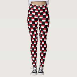 Muster für überprüfte indonesische Flagge Leggings