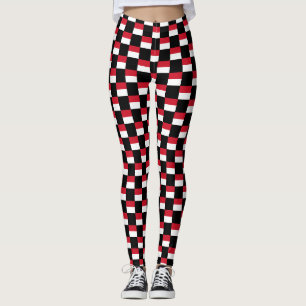 Muster für überprüfte indonesische Flagge Leggings