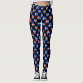 Muster für überprüfte Island-Flaggen Leggings