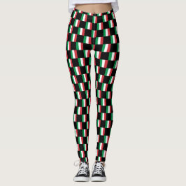 Muster für überprüfte Italienische Flagge Leggings