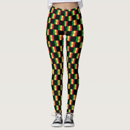 Muster für überprüfte senegalesische Flagge Leggings