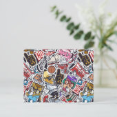 Muster für Uni-Comicen Postkarte (Stehend Vorderseite)