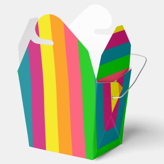 Muster für vertikale Streifen mit mehrfarbigem Reg Geschenkschachtel (Geöffnet)