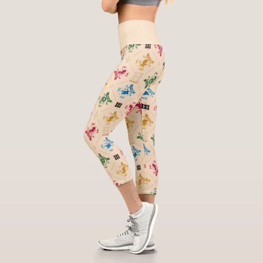 Muster für verzierte HOGWARTS™-Wappen Capri Leggings (Links)