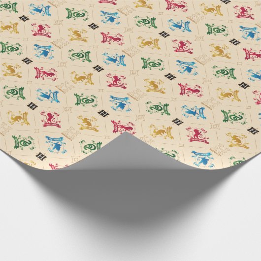 Muster für verzierte HOGWARTS™-Wappen Geschenkpapier (Ecke)