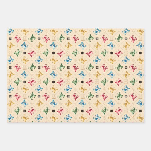 Muster für verzierte HOGWARTS™-Wappen Geschenkpapier Set (Vorderseite 3)