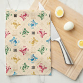 Muster für verzierte HOGWARTS™-Wappen Geschirrtuch (Viertel Falte)