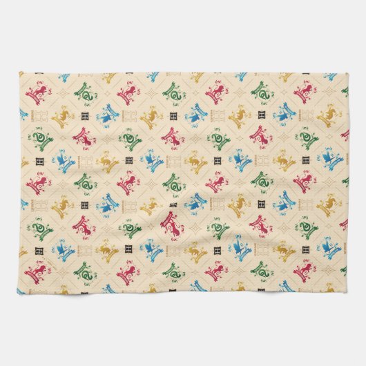 Muster für verzierte HOGWARTS™-Wappen Geschirrtuch (Horizontal)