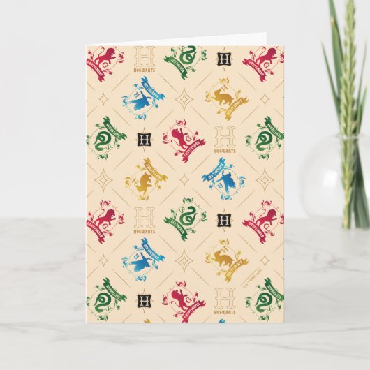 Muster für verzierte HOGWARTS™-Wappen Karte (Vorderseite)