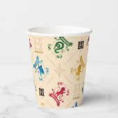 Muster für verzierte HOGWARTS™-Wappen Pappbecher (Rückseite)