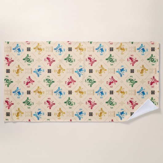 Muster für verzierte HOGWARTS™-Wappen Strandtuch (Vorderseite)
