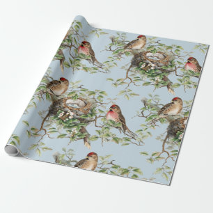 Muster für Vintage blaue Natur Geschenkpapier