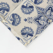 Muster für Vintage blauweiße geometrische Blume Fleecedecke (Ecke)