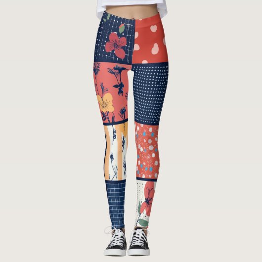Muster für Vintage Blumenmuster (2) Leggings (Vorderseite)