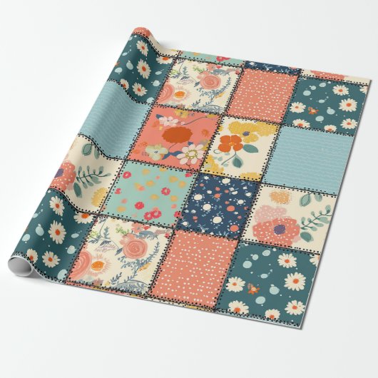 Muster für Vintage Blumenmuster (6) Geschenkpapier (Ungerollt)