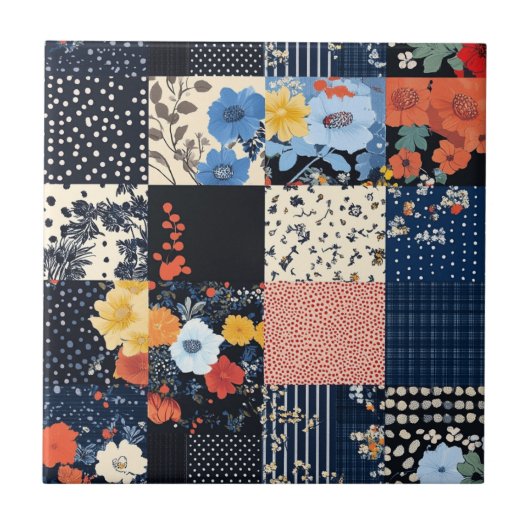 Muster für Vintage Blumenmuster (9) Fliese (Vorderseite)