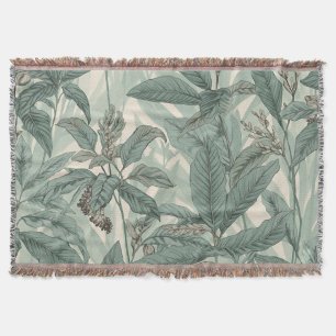 Muster für Vintage botanische Blätter von Sage Gre Decke