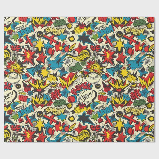 Muster für Vintage Comicen Geschenkpapier (Flach)