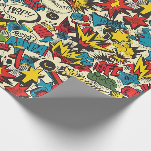 Muster für Vintage Comicen Geschenkpapier (Ecke)