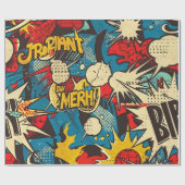 Muster für Vintage Comicen Geschenkpapier (Flach)