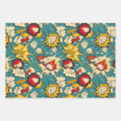 Muster für Vintage Comicen Geschenkpapier Set (Vorderseite)