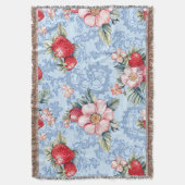 Muster für Vintage Erdbeeren und Blume Decke (Vorderseite Vertikal)