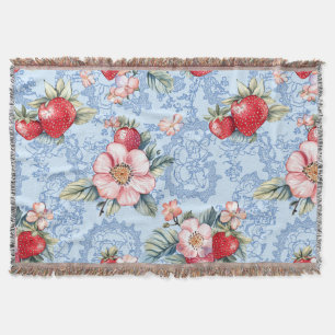 Muster für Vintage Erdbeeren und Blume Decke