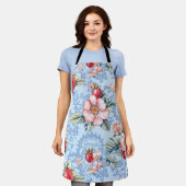 Muster für Vintage Erdbeeren und Blume Schürze (Getragen)
