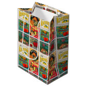 Muster für Vintage Fruchtkennzeichnung Mittlere Geschenktüte (Vorderseite Schrägansicht)