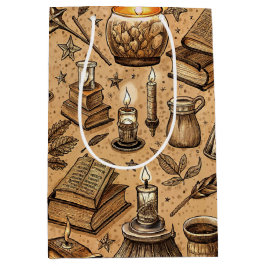 Muster für Vintage Hexerei und Kerzen (2) Mittlere Geschenktüte