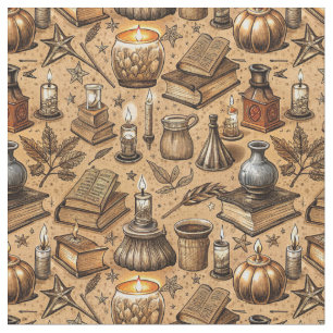 Muster für Vintage Hexerei und Kerzen (2) Stoff