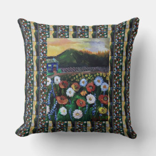 Muster für Vintage Kunst des Kunstfeldes der Blume Kissen