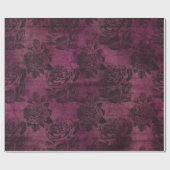 Muster für Vintage Lila Rose Geschenkpapier (Flach)
