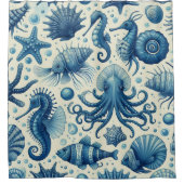 Muster für Vintage Meereswelt Duschvorhang (Vorderseite)