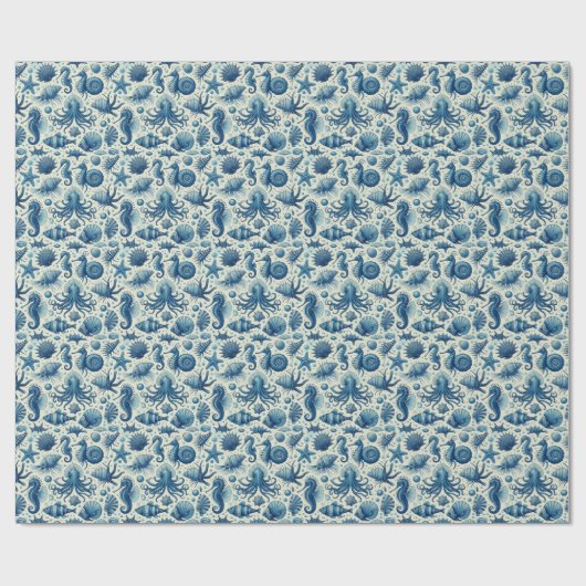 Muster für Vintage Meereswelt Geschenkpapier (Flach)