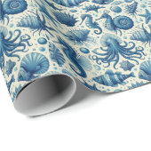 Muster für Vintage Meereswelt Geschenkpapier (Rolleneckpunkt)