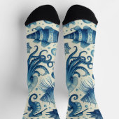 Muster für Vintage Meereswelt Socken (Oben)