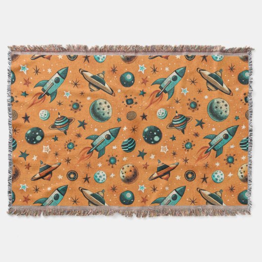 Muster für Vintage Raumfahrzeug-Raketenschiffe - K Decke (Vorderseite)