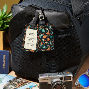 Muster für Vintage Raumfahrzeug-Raketenschiffe - K Gepäckanhänger