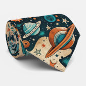 Muster für Vintage Raumfahrzeug-Raketenschiffe - K Krawatte (Gerollt)