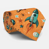 Muster für Vintage Raumfahrzeug-Raketenschiffe - K Krawatte (Gerollt)