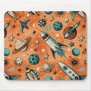 Muster für Vintage Raumfahrzeug-Raketenschiffe - K Mousepad