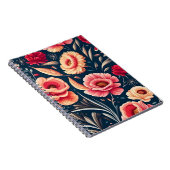 Muster für Vintage Rosa, Orange und Rote Blume Notizblock (Rechte Seite)