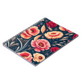 Muster für Vintage Rosa, Orange und Rote Blume Notizblock (Linke Seite)