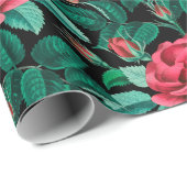 Muster für Vintage Rote Rosen Geschenkpapier (Rolleneckpunkt)