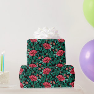 Muster für Vintage Rote Rosen Geschenkpapier