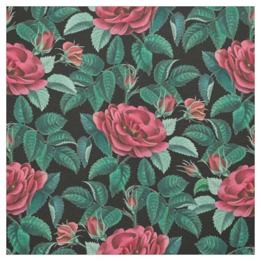 Muster für Vintage Rote Rosen Stoff (Muster)