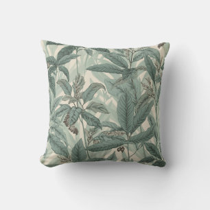 Muster für Vintage Sage Green-Blätter Kissen