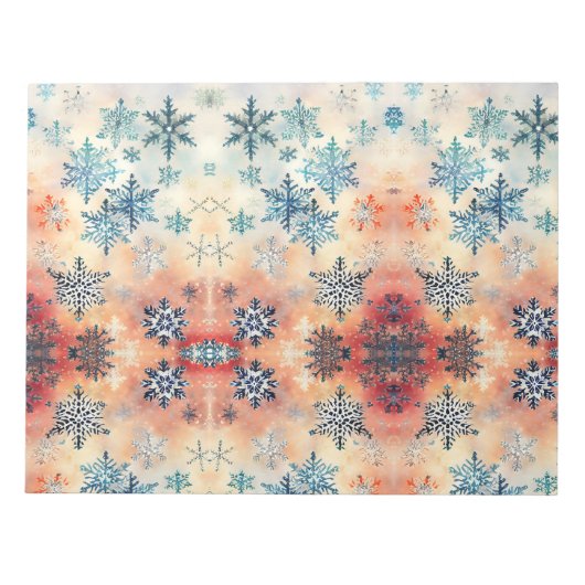 Muster für Vintage Schneeflocken - Notepad Notizblock (Vorderseite)